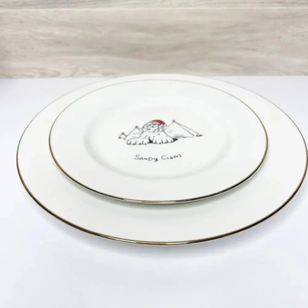 Merry Masterpieces 1st Edition 1999 Sandy Claws Dinner & Dessert Plate Set of 2‎
